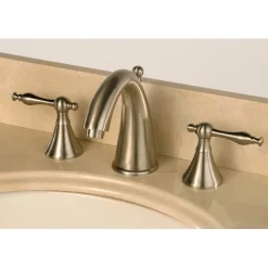 Kingston Brass Naples Three Hole Two Handle 8" to 16" Widespread Lavatory Faucet with Brass Pop-up