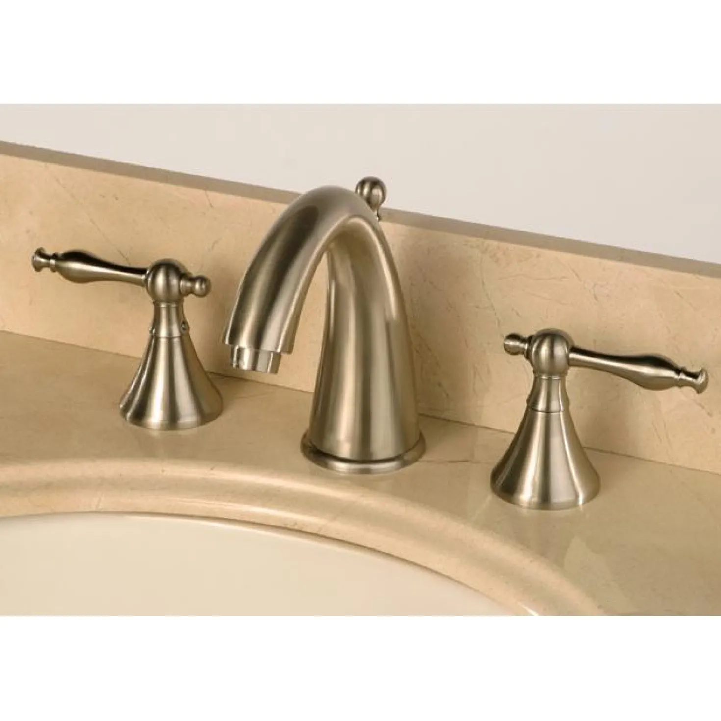 Kingston Brass Naples Three Hole Two Handle 8" to 16" Widespread Lavatory Faucet with Brass Pop-up