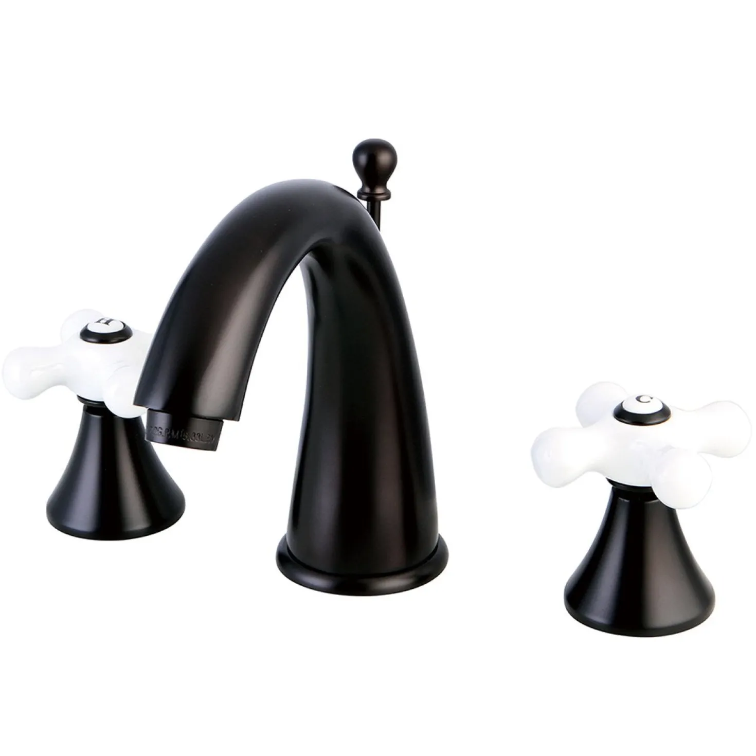 Kingston Brass Naples 8" to 16" Widespread Two Handle Deck Mount Lavatory Faucet with Brass Pop-up