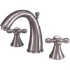 Kingston Brass Naples 8" to 16" Widespread Two Handle Lavatory Faucet with Brass Pop-up