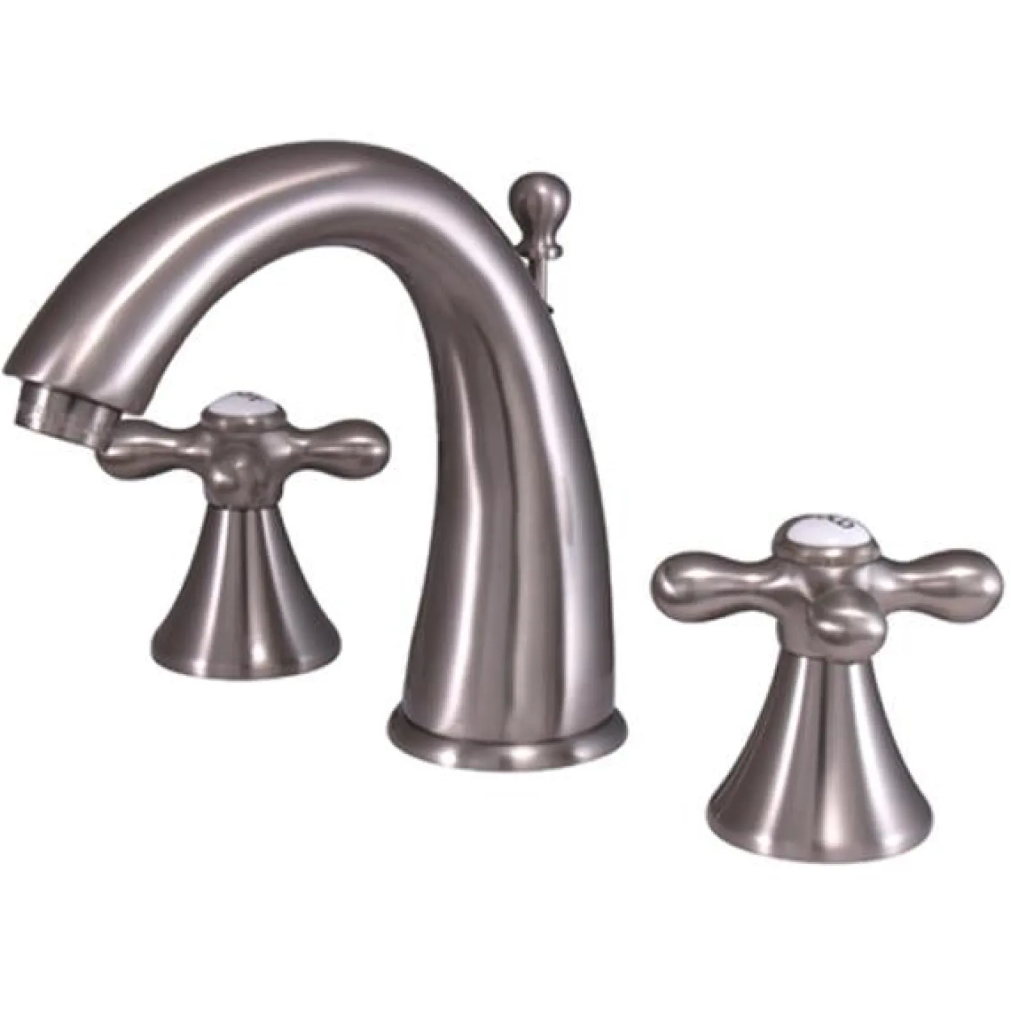 Kingston Brass Naples 8" to 16" Widespread Two Handle Lavatory Faucet with Brass Pop-up