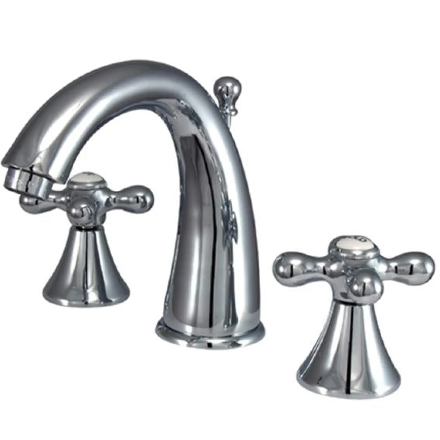 Kingston Brass Naples 8" to 16" Widespread Two Handle Lavatory Faucet with Brass Pop-up