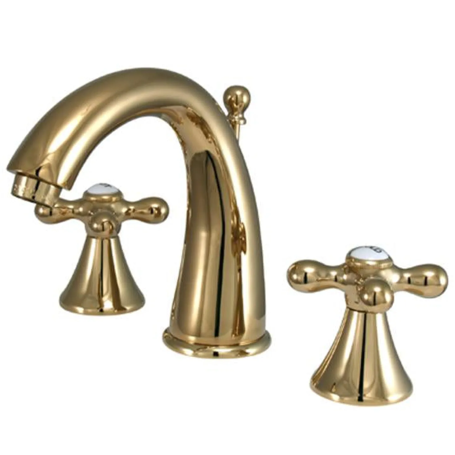 Kingston Brass Naples 8" to 16" Widespread Two Handle Lavatory Faucet with Brass Pop-up