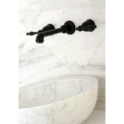 Kingston Brass Naples Two-Handle Wall Mount Bathroom Faucet