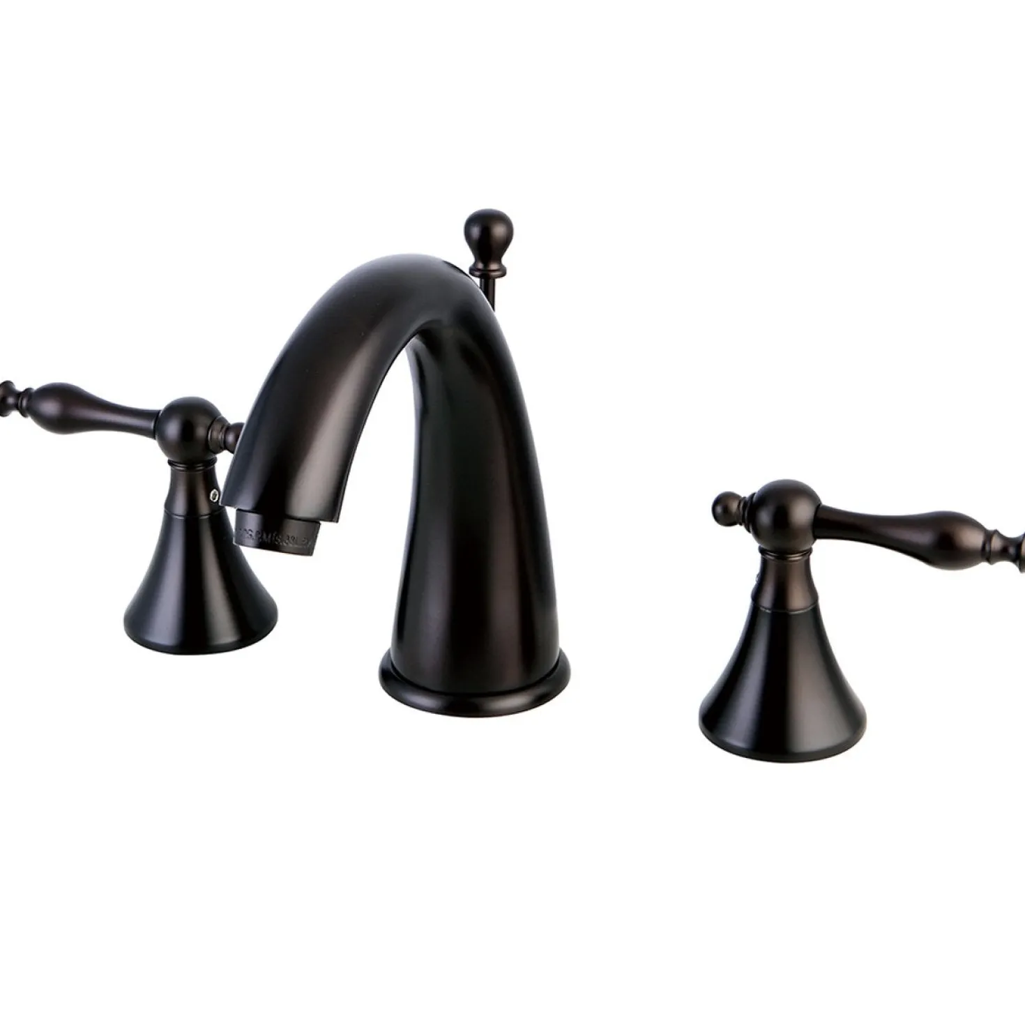 Kingston Brass Naples Two Handle Deck Mount 8" to 16" Widespread Lavatory Faucet with Brass Pop-up