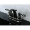 Kingston Brass NB5610AL Water Onyx 4 inch Centerset Lavatory Faucet with ABS/Brass Pop up Drain in Black Nickel
