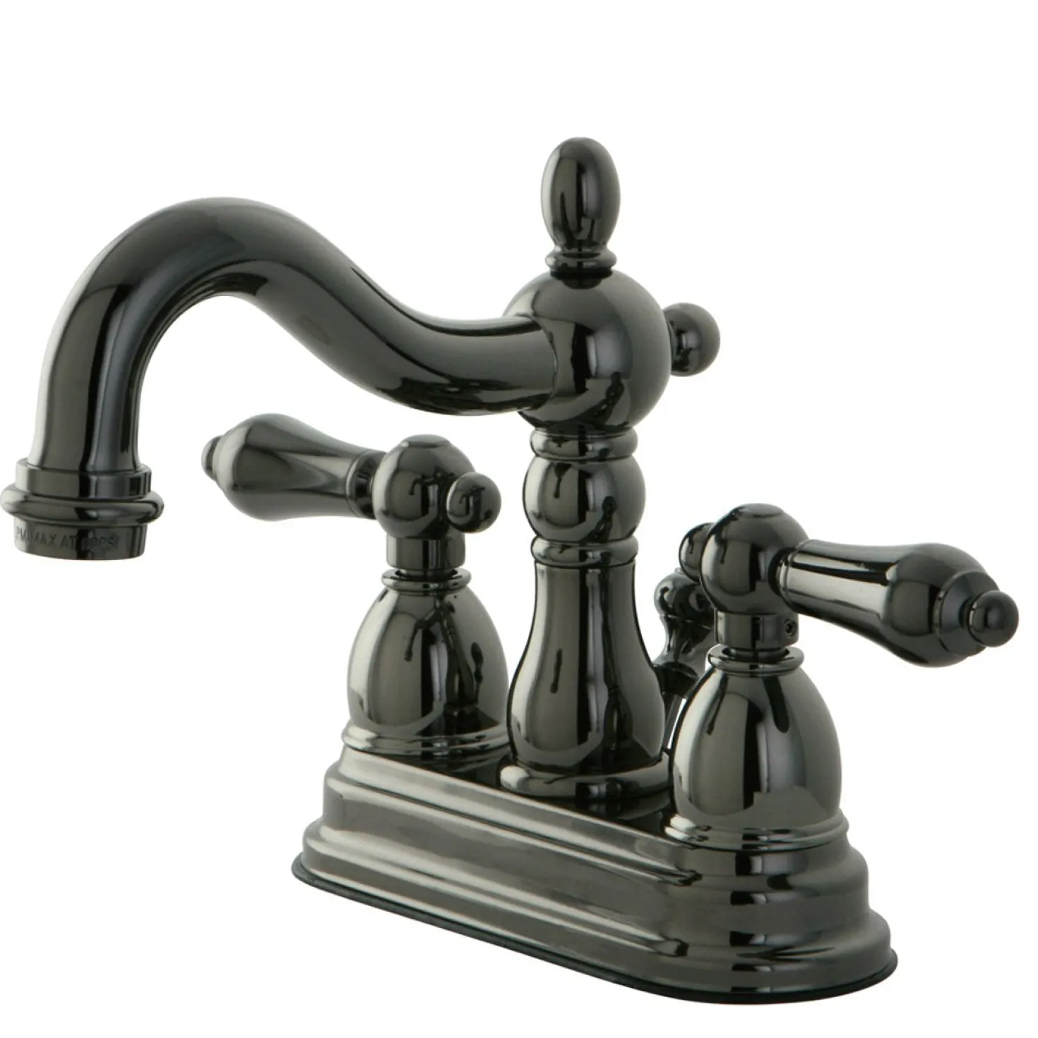 Kingston Brass NB1600AL Water Onyx 4 inch Centerset Lavatory Faucet with ABS/Brass Pop up Drain in Black Nickel