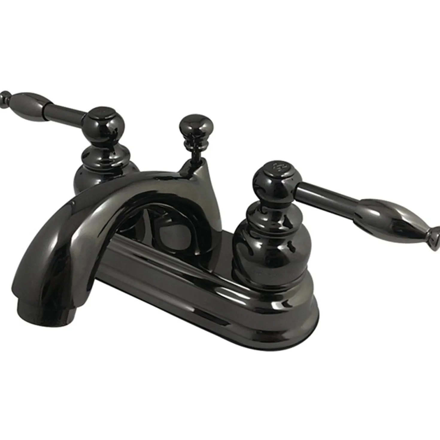 Kingston Brass NB2600KL Water Onyx 4 inch Centerset Lavatory Faucet with ABS/Brass Pop up Drain in Black Nickel