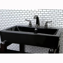 Kingston Brass NB980 Water Onyx Two Handle Widespread Lavatory Drain in Black Nickel