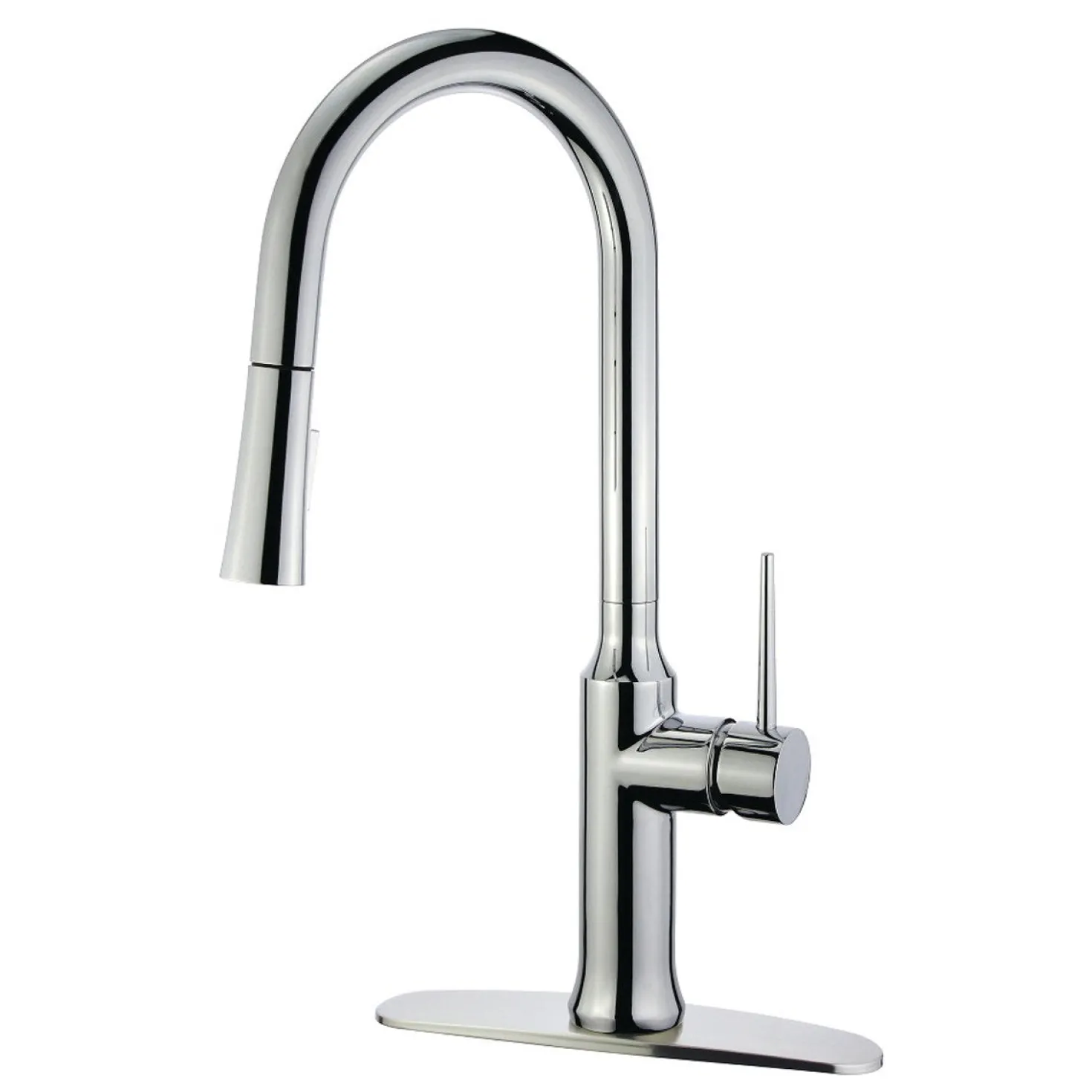 Kingston Brass New York Gourmetier Deck Mount Single-Handle Pull-Down Kitchen Faucet