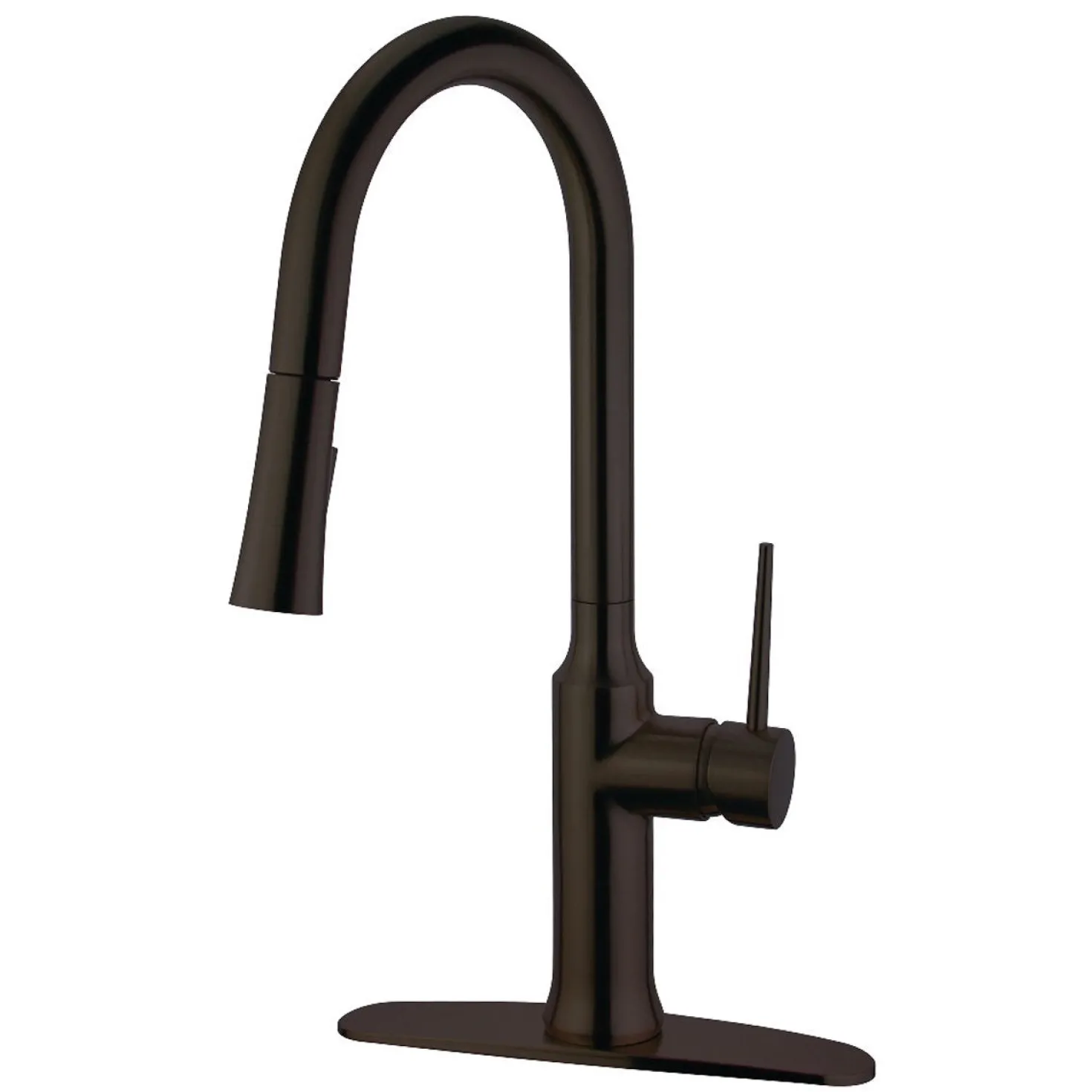Kingston Brass New York Gourmetier Deck Mount Single-Handle Pull-Down Kitchen Faucet