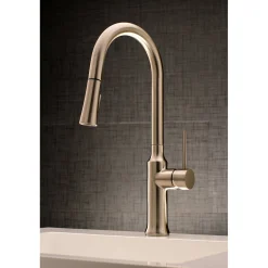 Kingston Brass New York Gourmetier Deck Mount Single-Handle Pull-Down Kitchen Faucet
