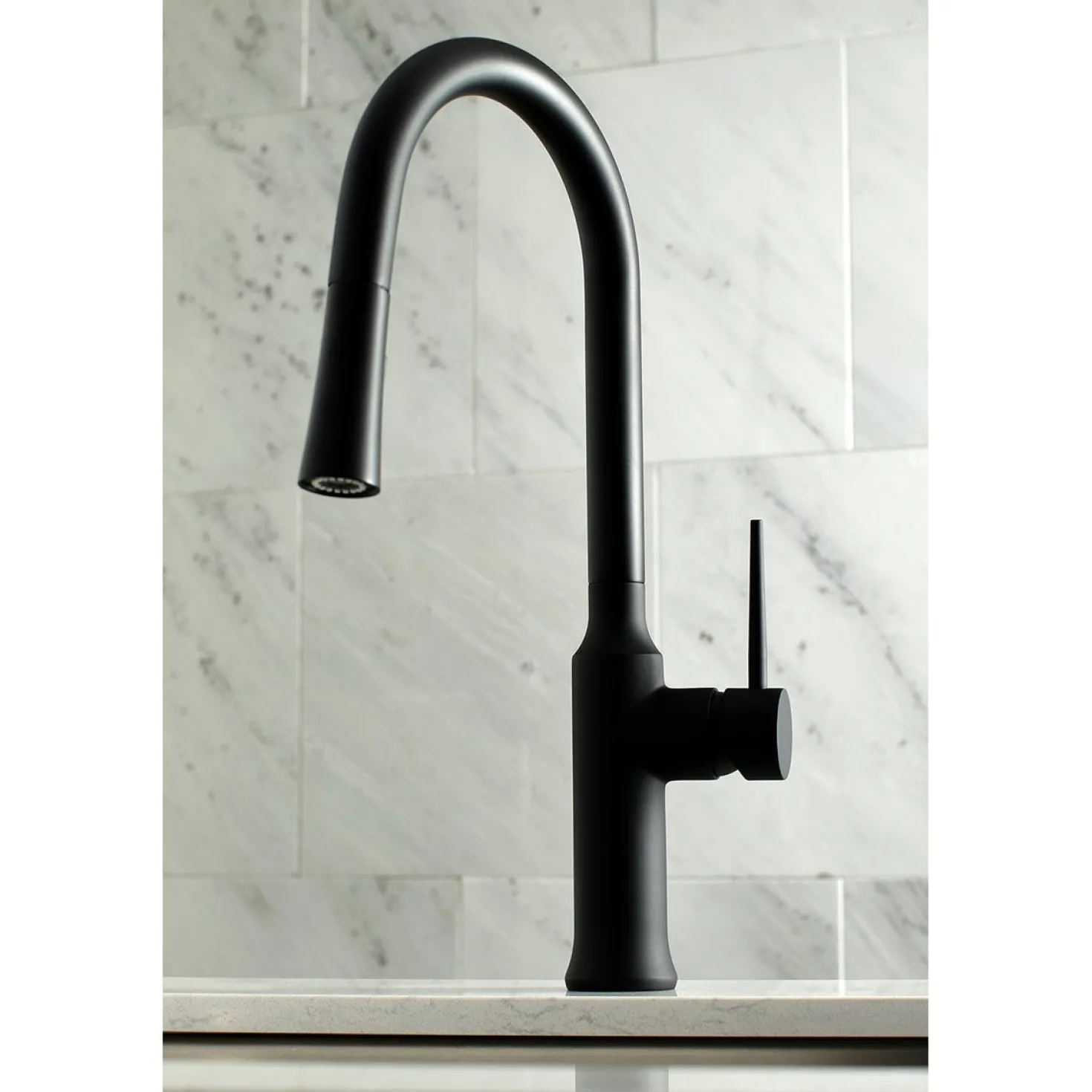 Kingston Brass New York Gourmetier Deck Mount Single-Handle Pull-Down Kitchen Faucet