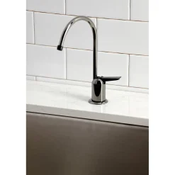 Kingston Brass NK6190 Water Onyx Single-Handle Cold Water Filtration Faucet in Bright Black Stainless Steel