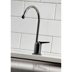 Kingston Brass NK6190 Water Onyx Single-Handle Cold Water Filtration Faucet in Bright Black Stainless Steel