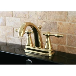 Kingston Brass Normandy Two Handle 4" Centerset Lavatory Faucet with Brass Pop-up