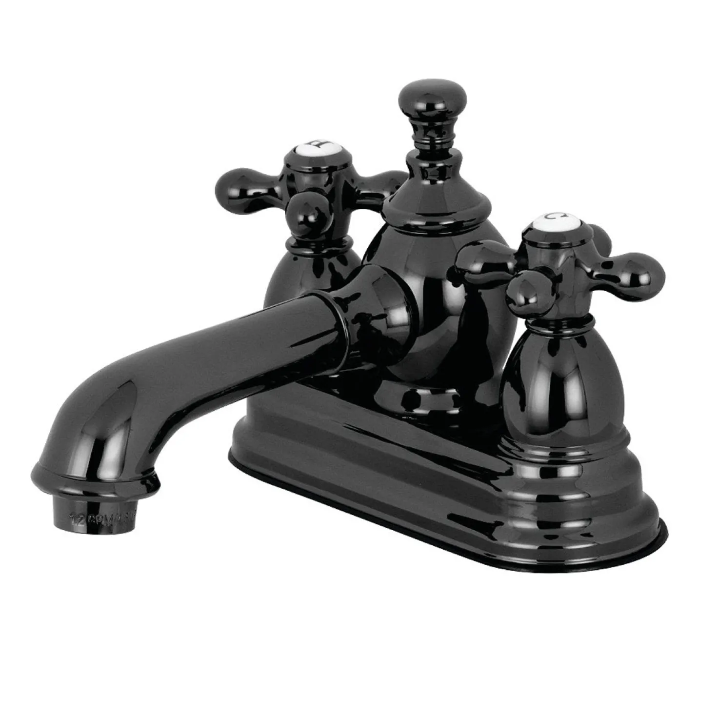 Kingston Brass NS7000AX 4-Inch Centerset Bathroom Faucet in Black Stainless Steel