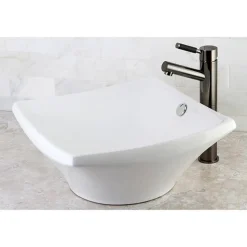 Kingston Brass NS8410DKL Water Onyx Single Handle Vessel Sink Faucet with Anti-Slide Handle Sleeve Less Pop up and Plate in Black Nickel
