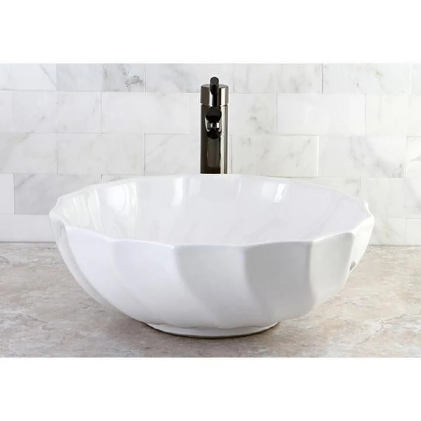 Kingston Brass NS8410DKL Water Onyx Single Handle Vessel Sink Faucet with Anti-Slide Handle Sleeve Less Pop up and Plate in Black Nickel