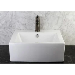 Kingston Brass NS8420DKL Water Onyx Single Handle Lavatory Faucet with Anti-Slide Handle Sleeve and Brass Pop up Drain in Black Nickel