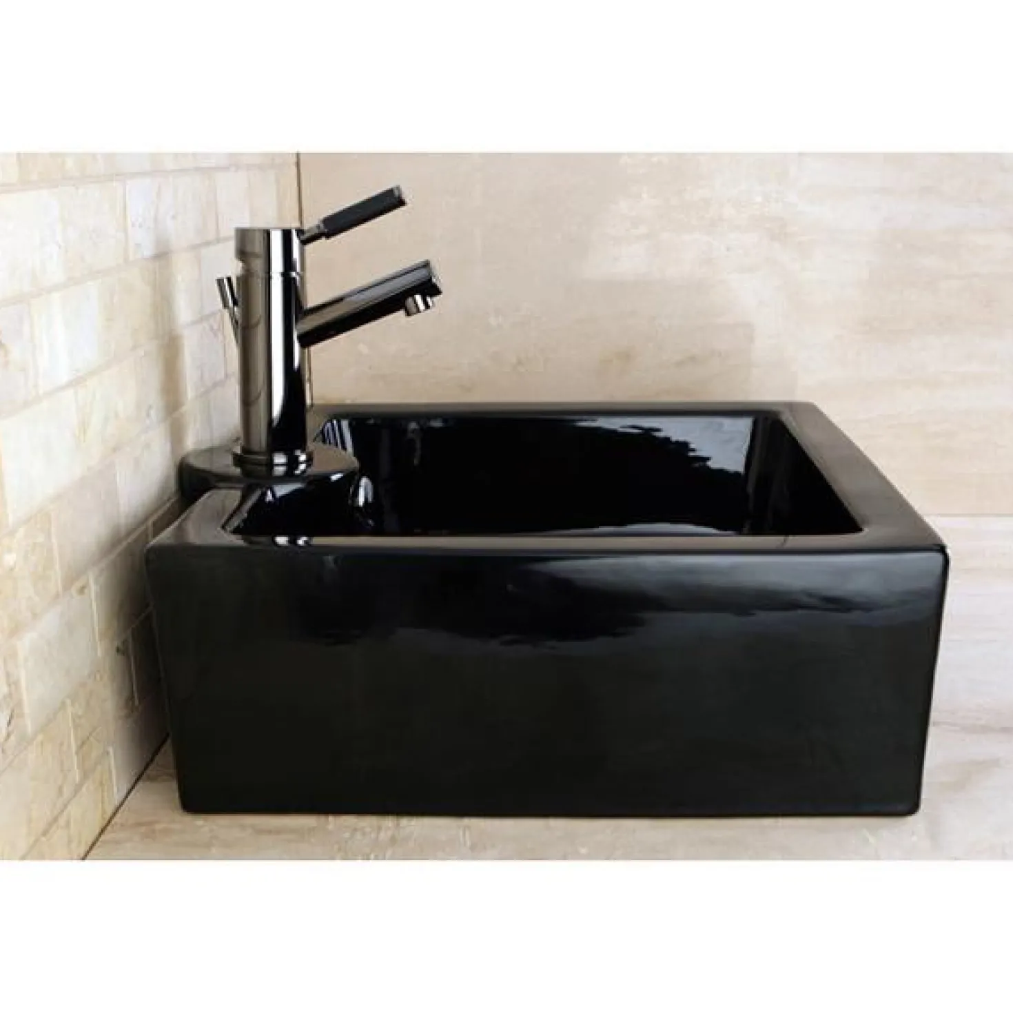 Kingston Brass NS8420DKL Water Onyx Single Handle Lavatory Faucet with Anti-Slide Handle Sleeve and Brass Pop up Drain in Black Nickel