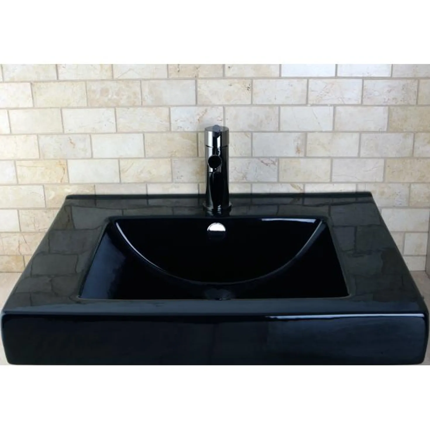 Kingston Brass NS8420DKL Water Onyx Single Handle Lavatory Faucet with Anti-Slide Handle Sleeve and Brass Pop up Drain in Black Nickel