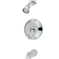 Kingston Brass Nu French Single Handle Tub and Shower Faucet in Polished Chrome