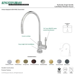 Kingston Brass Nustudio Deck Mount Single-Handle Cold Water Filtration Faucet
