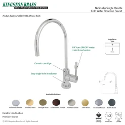 Kingston Brass Nustudio Deck Mount Single-Handle Cold Water Filtration Faucet