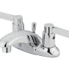 Kingston Brass NuvoFusion Double Handle 4" Centerset Lavatory Faucet with Brass Pop-up