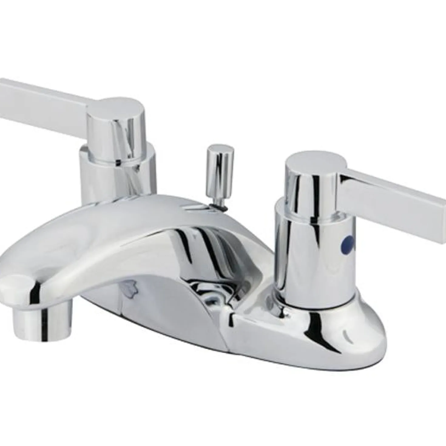 Kingston Brass NuvoFusion Double Handle 4" Centerset Lavatory Faucet with Brass Pop-up