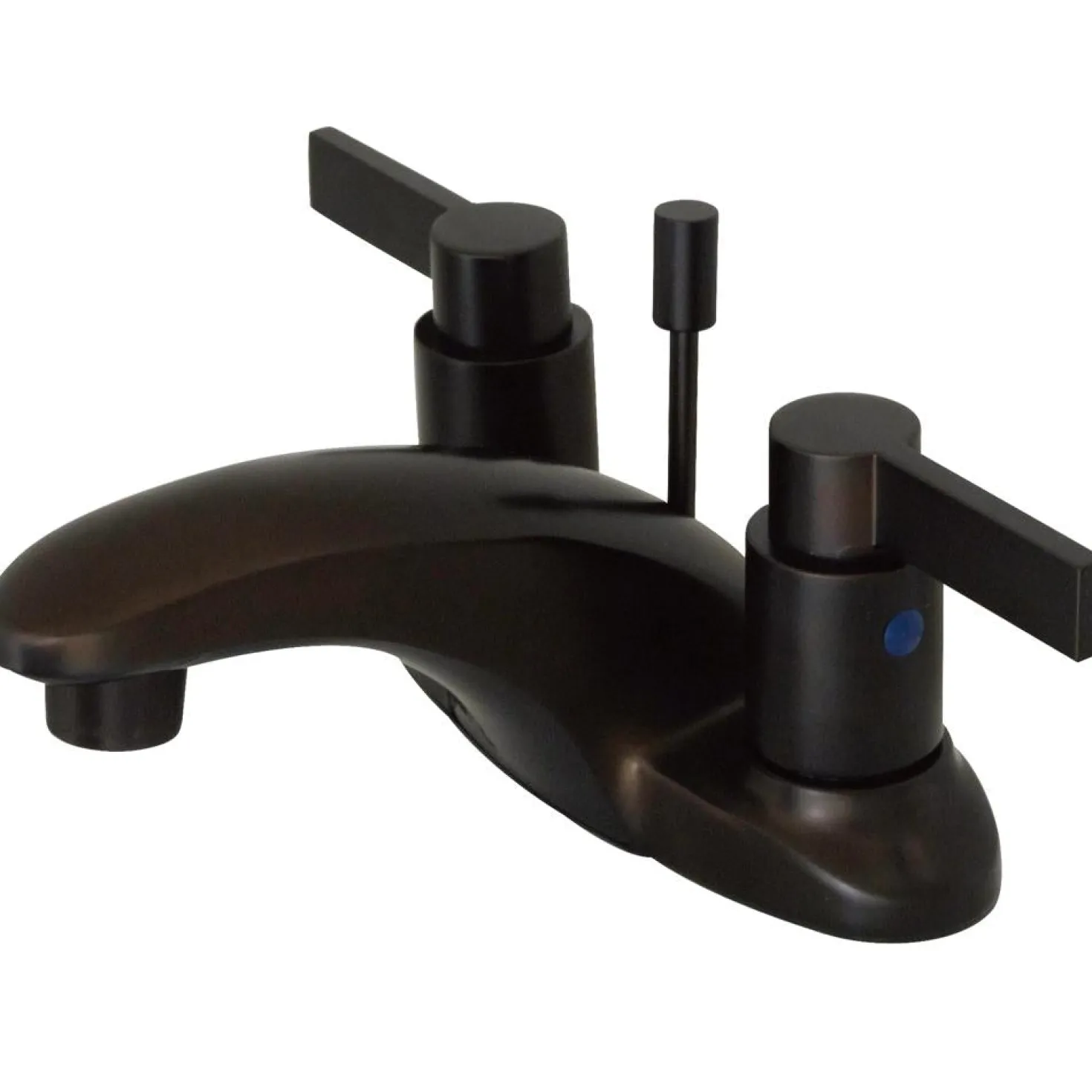 Kingston Brass NuvoFusion Double Handle 4" Centerset Lavatory Faucet with Brass Pop-up