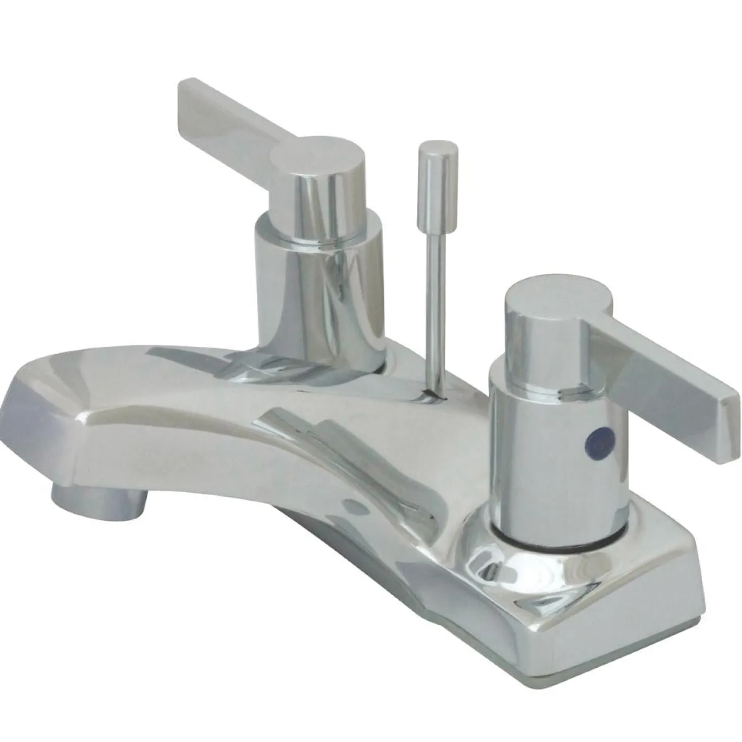 Kingston Brass NuvoFusion Double Handle 4" Centerset Lavatory Faucet with Brass Pop-up in Polished Chrome