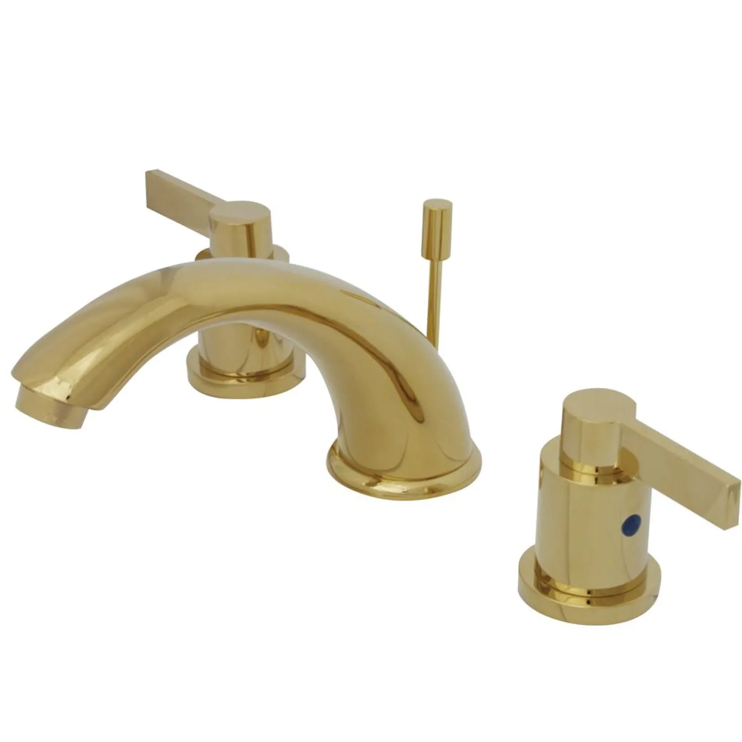 Kingston Brass NuvoFusion Double Handle 8" to 16" Widespread Lavatory Faucet with Brass Pop-up