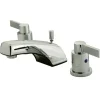 Kingston Brass NuvoFusion Double Handle 4" to 16" Widespread Lavatory Faucet with Brass Pop-up