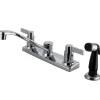 Kingston Brass NuvoFusion FB2122NDL 8-Inch Centerset Kitchen Faucet with Side Sprayer
