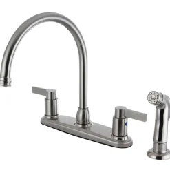 Kingston Brass NuvoFusion 8-Inch Centerset Kitchen Faucet with Side Sprayer