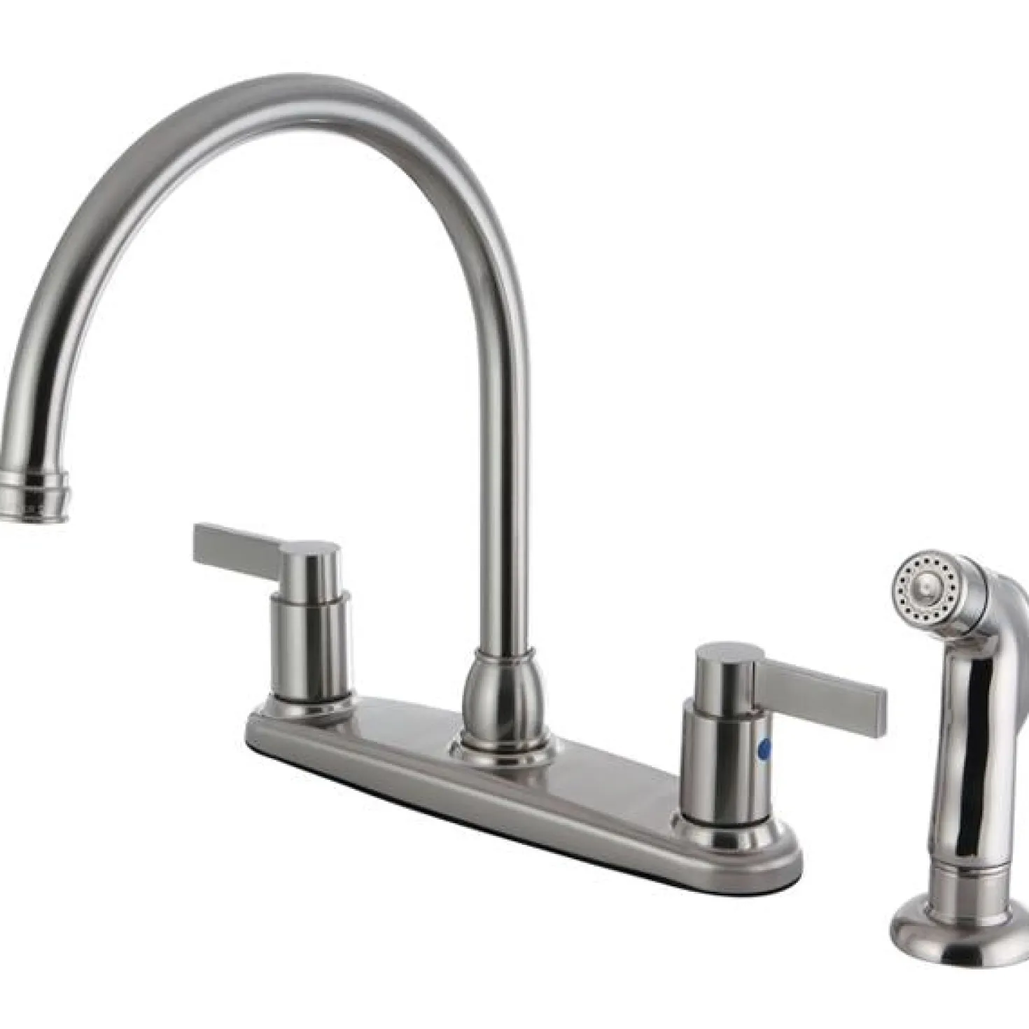 Kingston Brass NuvoFusion 8-Inch Centerset Kitchen Faucet with Side Sprayer