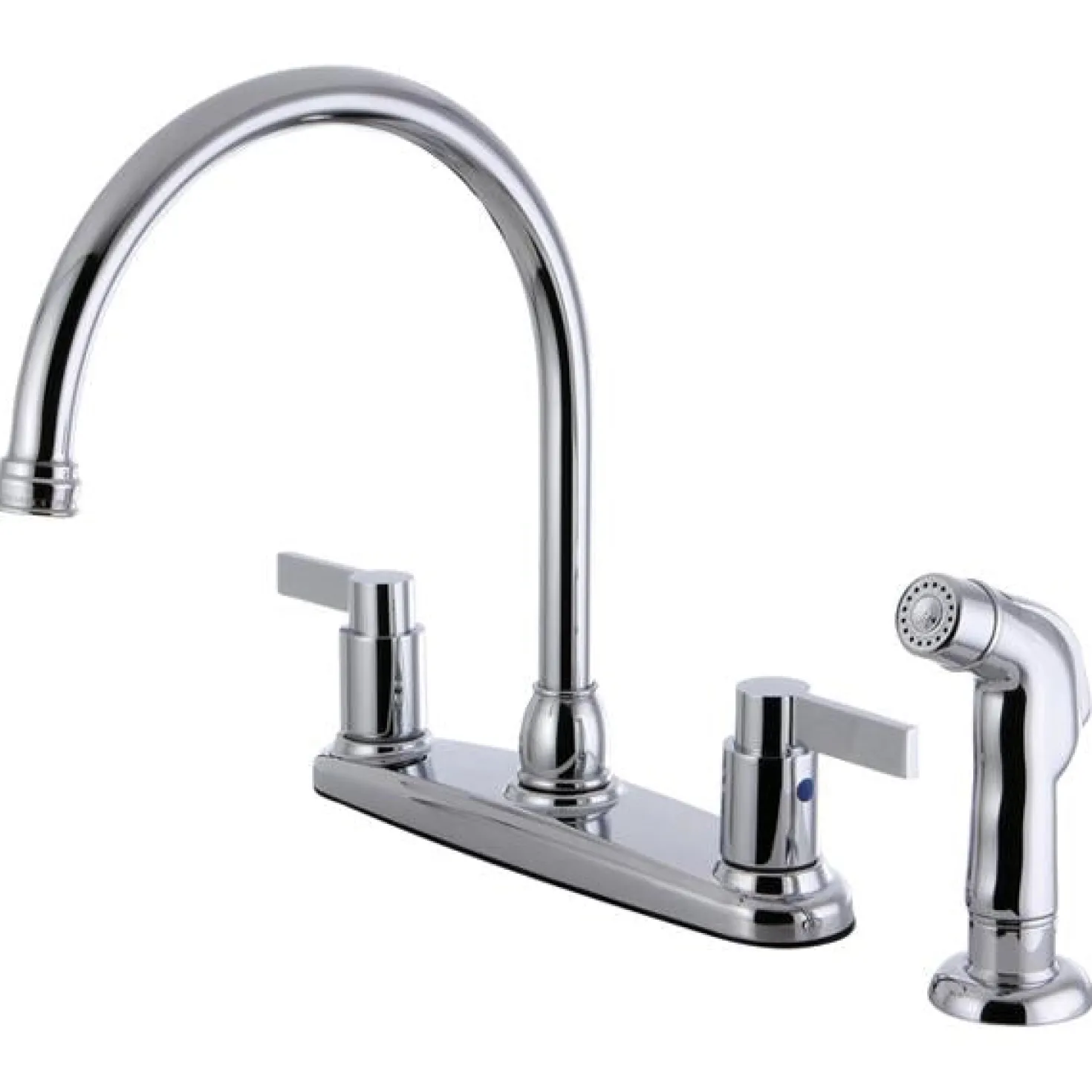 Kingston Brass NuvoFusion 8-Inch Centerset Kitchen Faucet with Side Sprayer