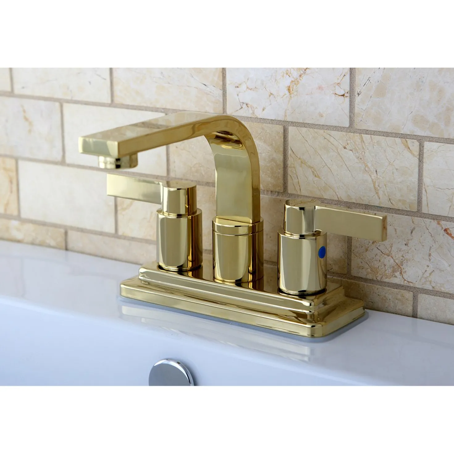 Kingston Brass NuvoFusion 4-Inch Centerset Two-Handle Bathroom Faucet