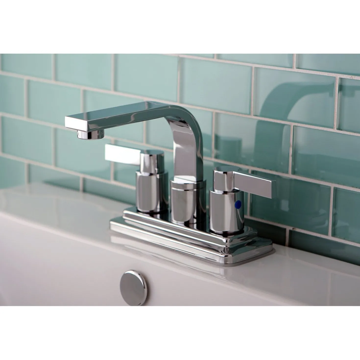 Kingston Brass NuvoFusion 4-Inch Centerset Two-Handle Bathroom Faucet