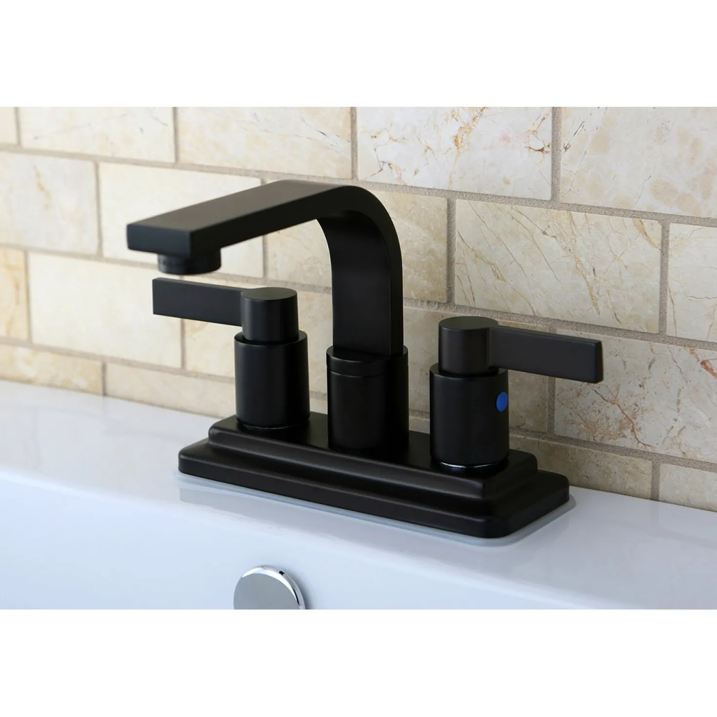 Kingston Brass NuvoFusion 4-Inch Centerset Two-Handle Bathroom Faucet