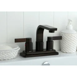 Kingston Brass NuvoFusion 4-Inch Centerset Two-Handle Bathroom Faucet
