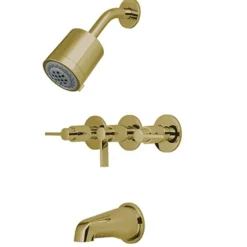 Kingston Brass NuvoFusion KBX8132NDL Three Handle Tub and Shower Faucet