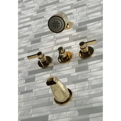 Kingston Brass NuvoFusion Three-Handle Tub and Shower Faucet