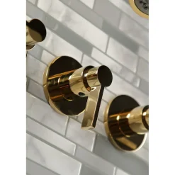Kingston Brass NuvoFusion Three-Handle Tub and Shower Faucet