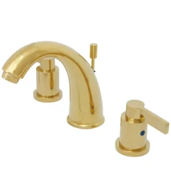 Kingston Brass NuvoFusion 8" to 16" Widespread Double Handle Lavatory Faucet with Brass Pop-up
