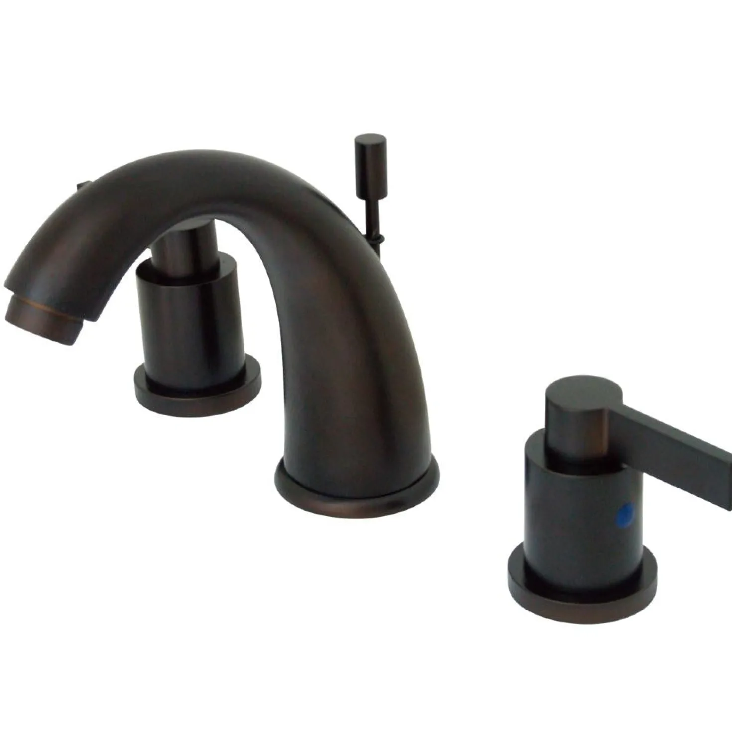 Kingston Brass NuvoFusion 8" to 16" Widespread Double Handle Lavatory Faucet with Brass Pop-up