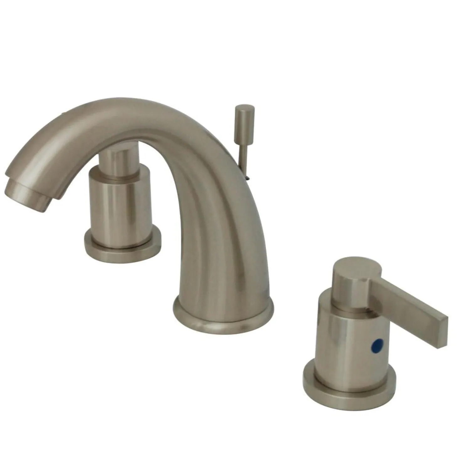 Kingston Brass NuvoFusion 8" to 16" Widespread Double Handle Lavatory Faucet with Brass Pop-up