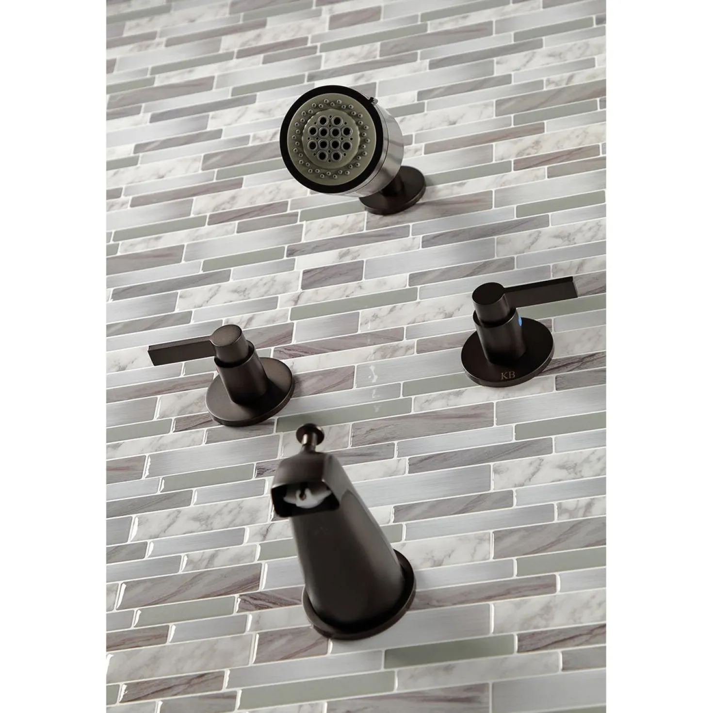 Kingston Brass NuvoFusion Two-Handle Tub and Shower Faucet
